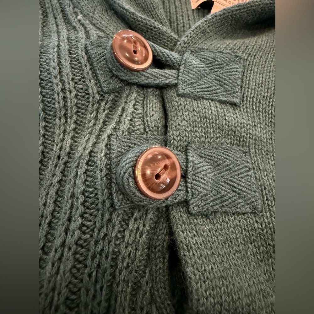 NWT Duluth Trading Shawl Collar Sweater 2XL Blue Green Cotton Wool Brigadier - Picture 9 of 9